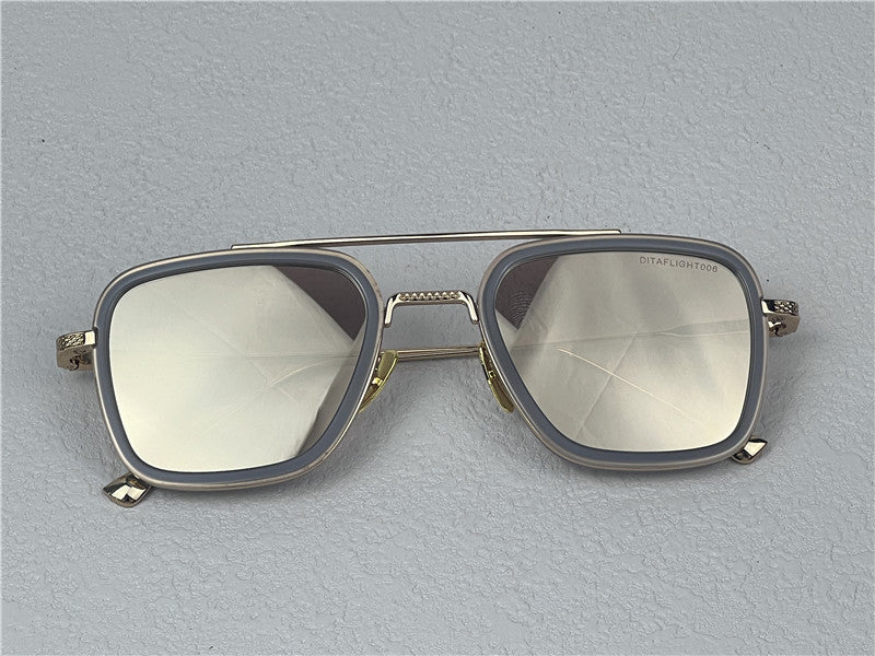 Dita Flight 006 Zonnebril Spiegelglas Goud 016